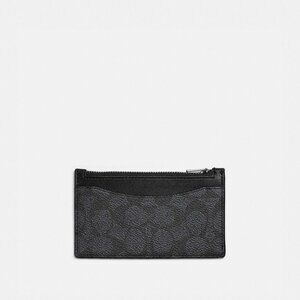 Coach Zip Card Case In Signature Canvas